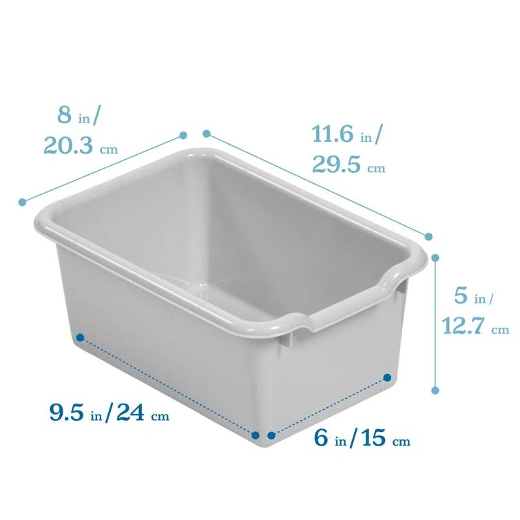 ECR4Kids ECR4Kids Scoop Front Storage Bin, Multipurpose Organization, 5-Piece (Set of 5)