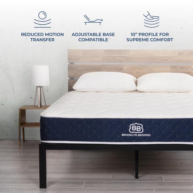Brooklyn Bedding Brooklyn Standard 10" Firm Hybrid Mattress with Cooling Cover