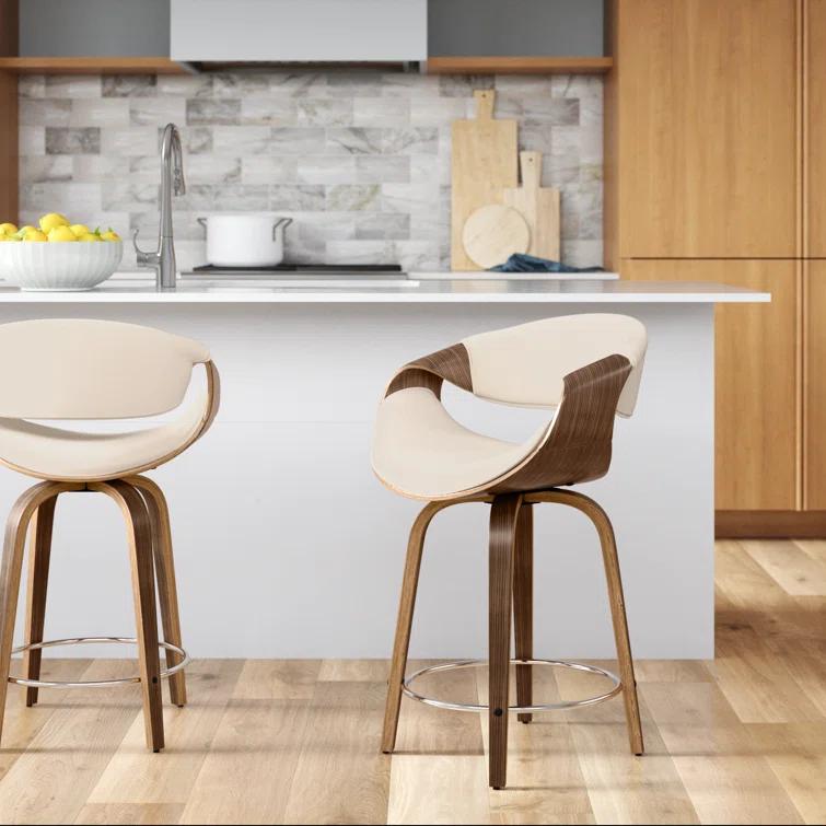 Wade Logan® Lariah Swivel Upholstered Counter Stool (Set of 2)