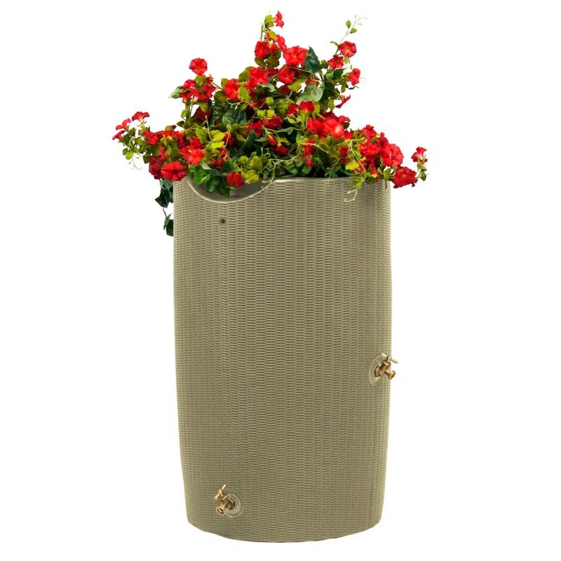 Good Ideas Good Ideas 50 Gallons Plastic Drainable Dual Overflow Planter Rain Barrel