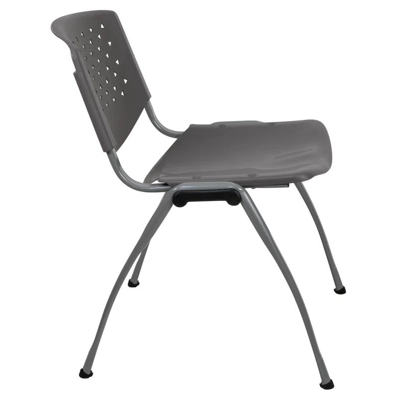 Flash Furniture Memphis 880 lb. Capacity Plastic Stack Chair with Powder Coated Frame