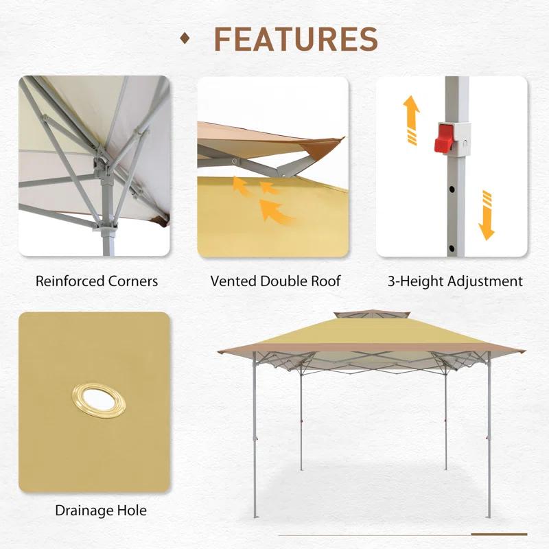 EAGLE PEAK 12 Ft. W x 12 Ft. D Steel Pop-Up Canopy