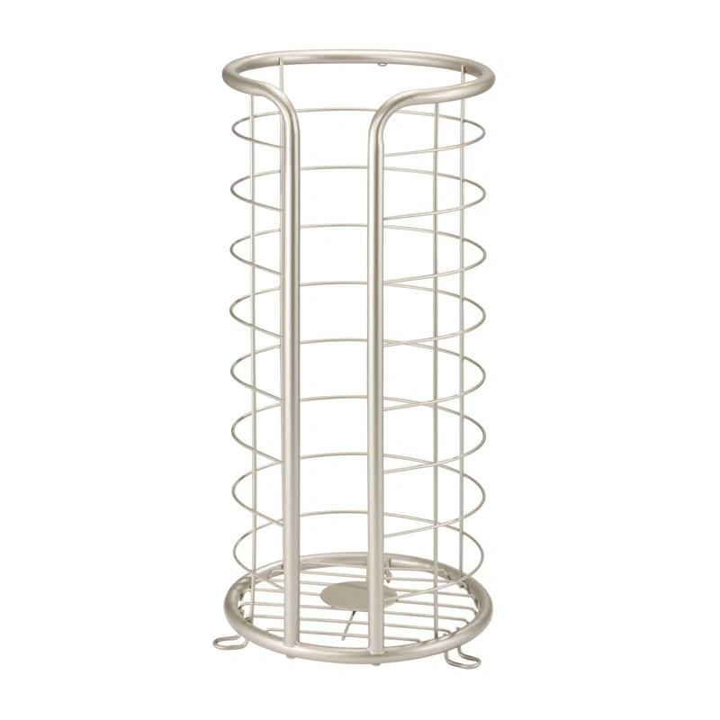 mDesign Metal Toilet Paper Holder Stand, Freestanding 3 Roll Reserve