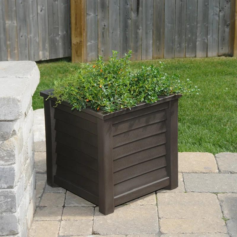 Mayne Inc. Lakeland Square Resin Planter with Water Reservoir
