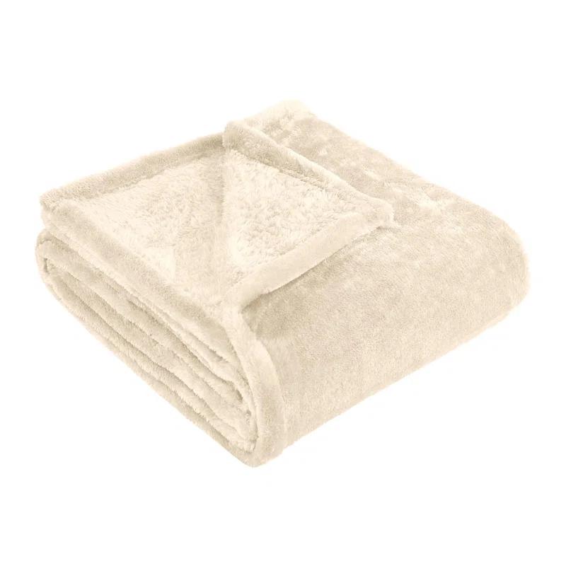 Superior Superior Solid Polyester Reversible All-Season Fleece Throws Blanket