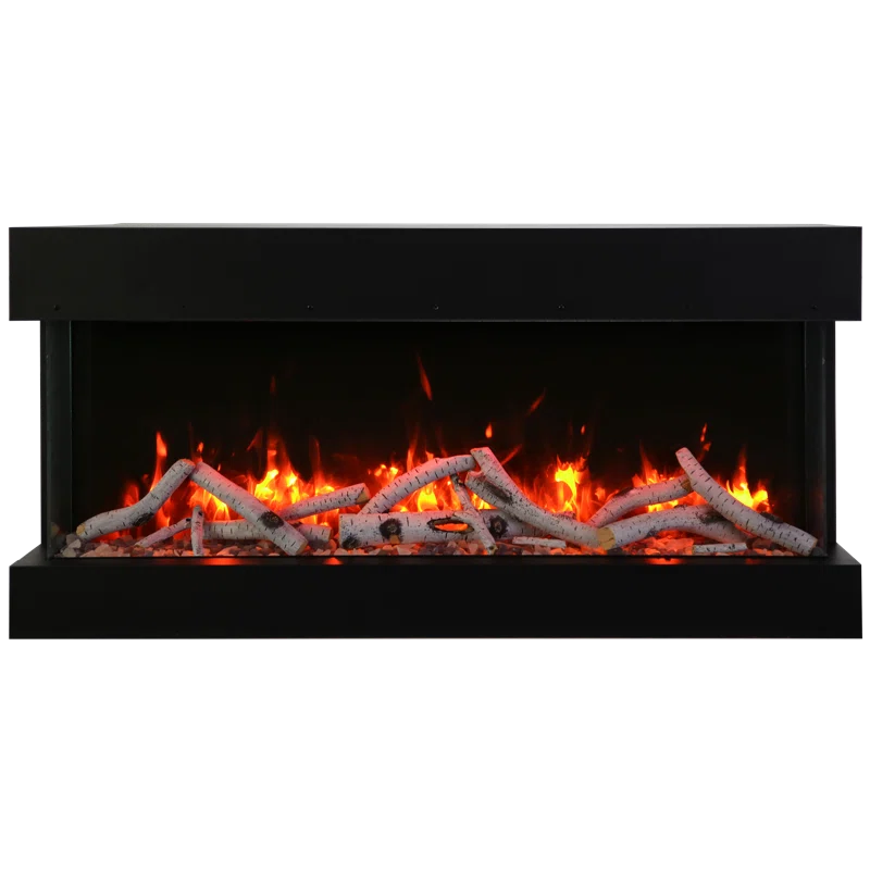 Amantii 72-TRU-VIEW-XL XT – 72″ Wide X 22″ In Height –3 Sided Glass / Indoor Or Outdoor Electric Fireplace