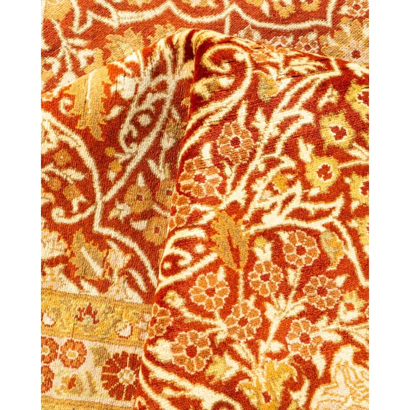 Elegant Ivory Oriental Wool Rug Hand-Knotted 8' x 10'