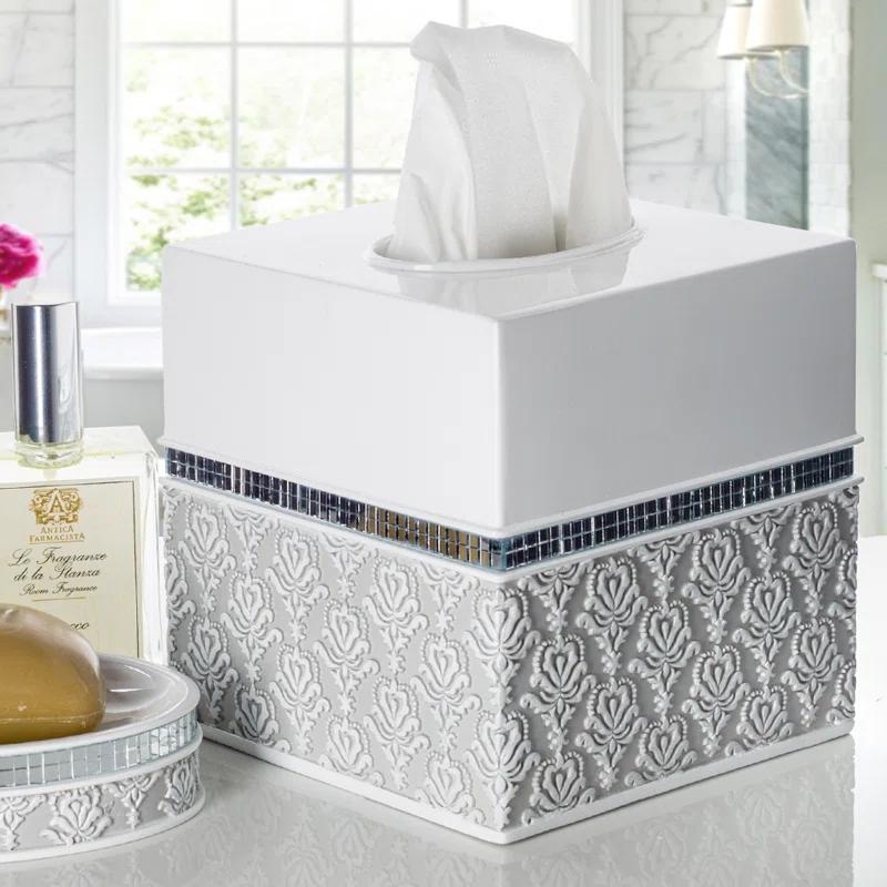 Creative Scents Mirror Damask Tissue Box Cover