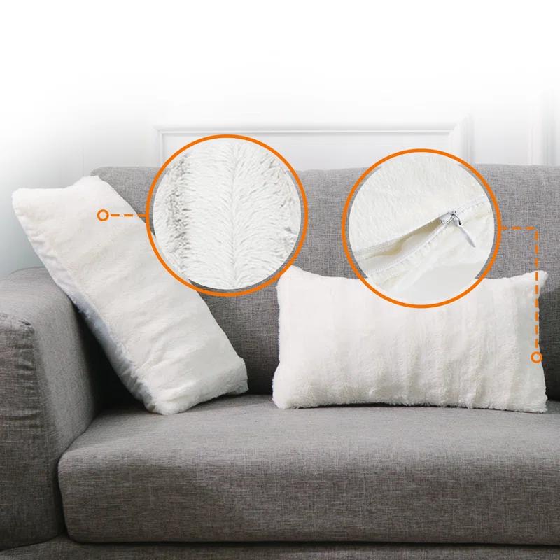 Cheer Collection Faux Fur Throw Pillow (Set of 2)