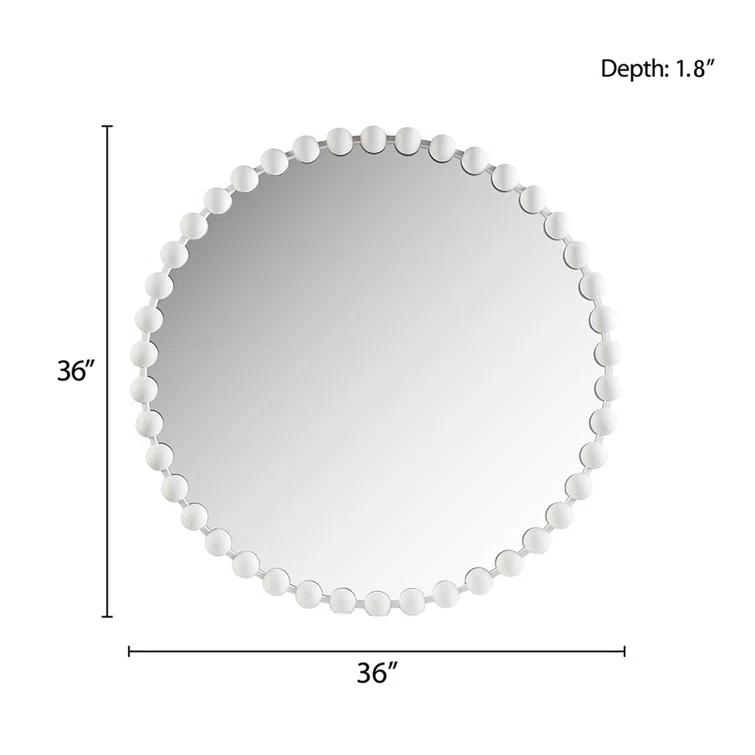 Marlowe Beaded Round Metal Wall Mirror