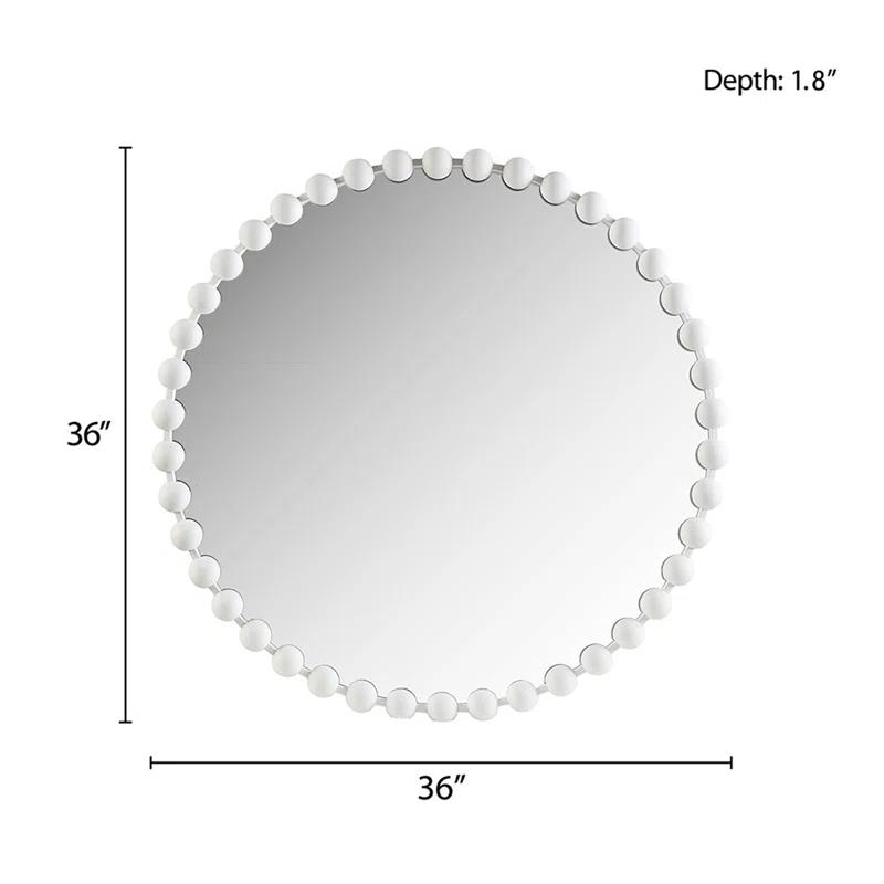 Marlowe Beaded Round Metal Wall Mirror