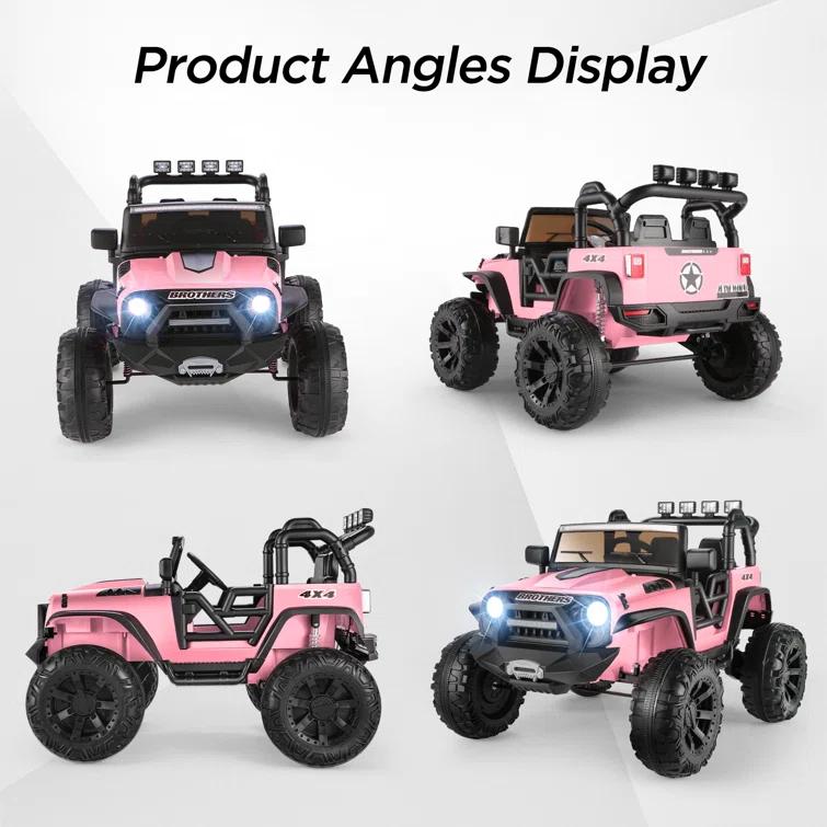 Ancheer 24V 2 Seater Ride On Car Jeep For Big Kids, Ride On Toys UTV With Parent Remote, LED Lights, Spring Suspension, Bluetooth, Music, USB, MP3