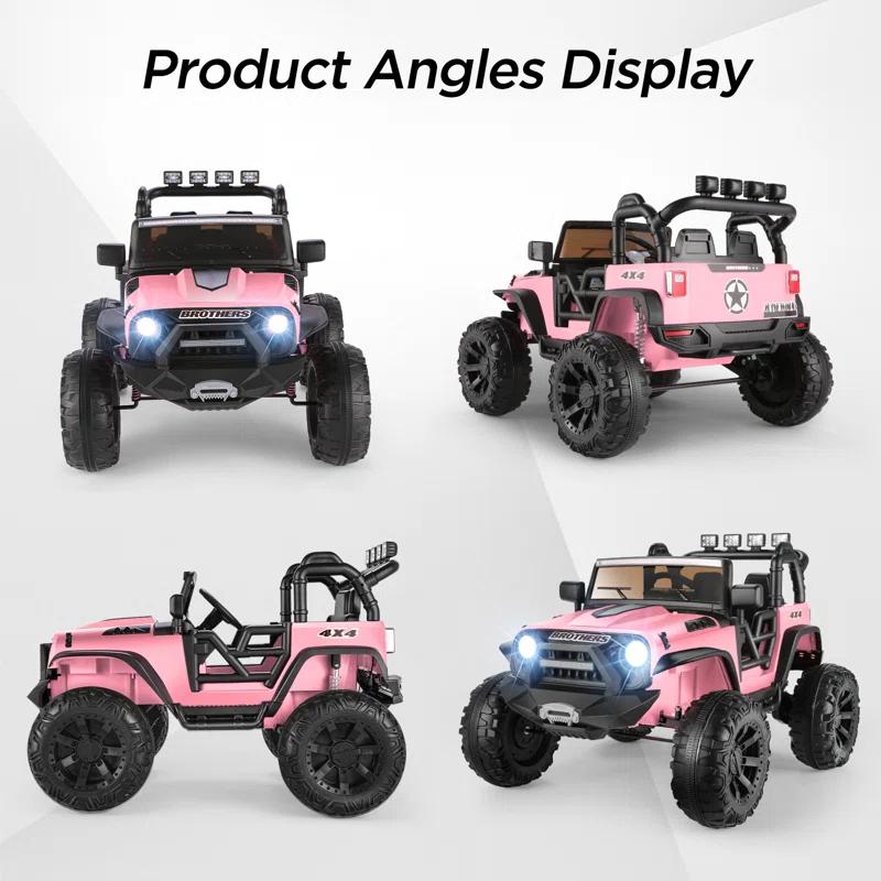 Ancheer 24V 2 Seater Ride On Car Jeep For Big Kids, Ride On Toys UTV With Parent Remote, LED Lights, Spring Suspension, Bluetooth, Music, USB, MP3