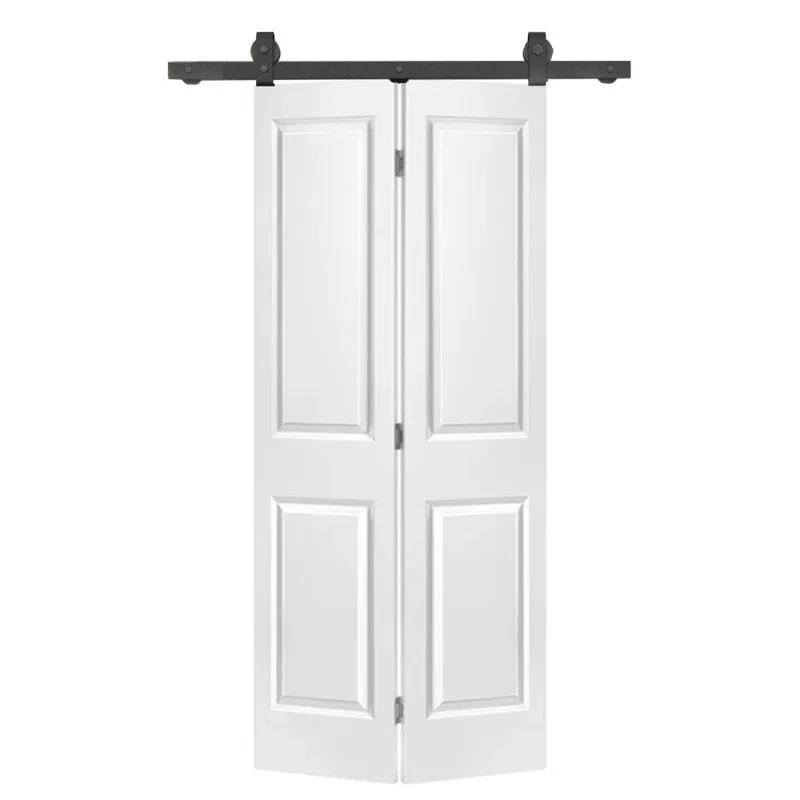 Calhome Paneled MDF Composite Bifold Barn Door with Installation Hardware Kit