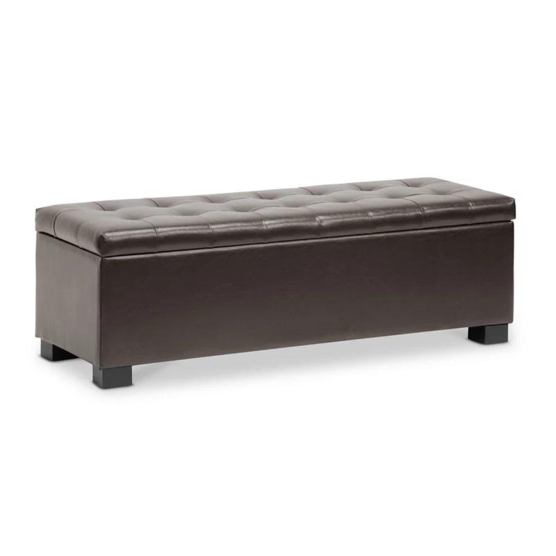 Charlton Home® Burnstad Faux Leather Upholstered Storage Bench
