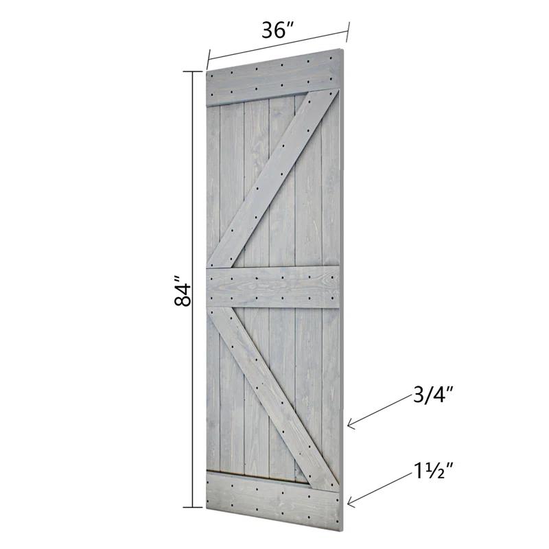 IsLife K Style Solid Core Wood Double Sliding Barn Door with Hardware Kit -Assembly Needed (Set of 2)