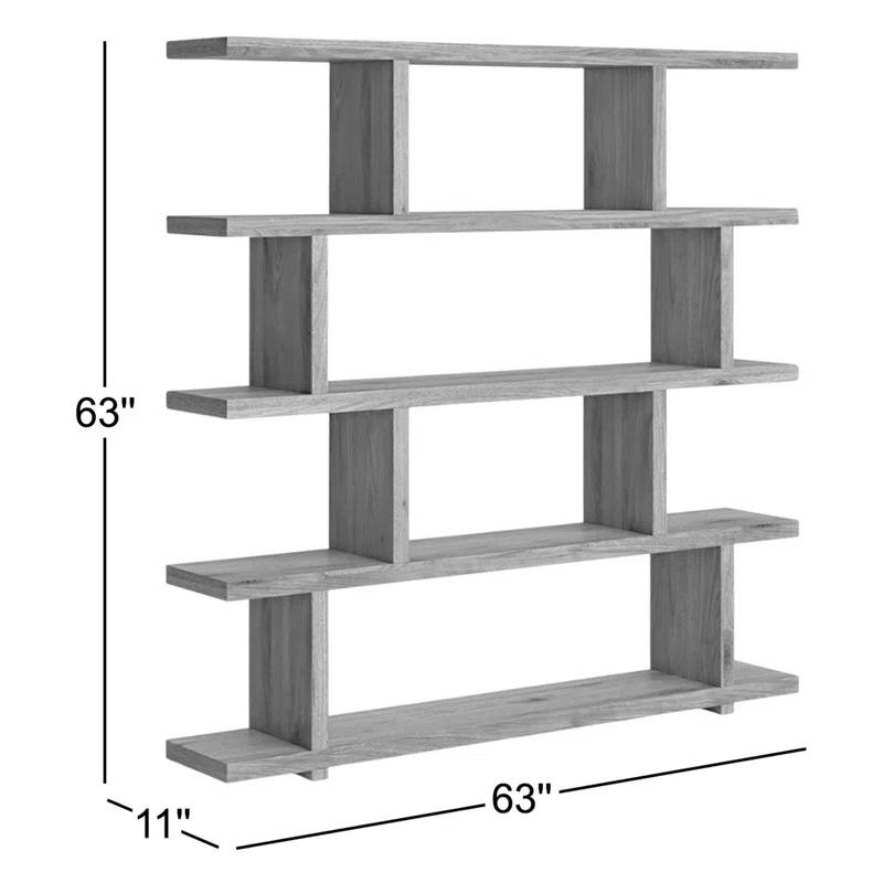 Modern Staggered Bookshelf (63")