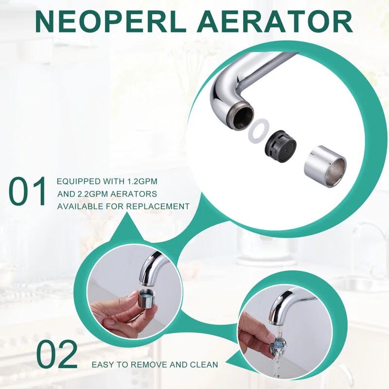 Aleasha Single Handle Deck Mounted Bar Faucet Inclued Supply Lines AL-4M04C