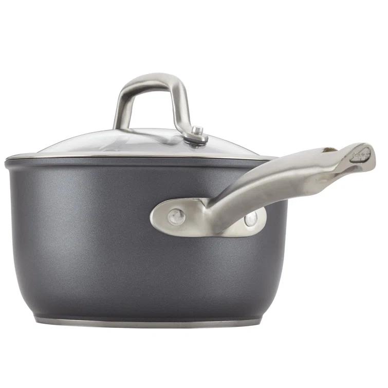 Anolon Anolon Accolade Forged Hard Anodized Nonstick Induction Sauce Pan with Lid, 2.5 Quart