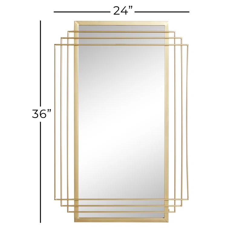 CosmoLiving by Cosmopolitan CosmoLiving by Cosmopolitan Gold Metal Geometric Wall Mirror