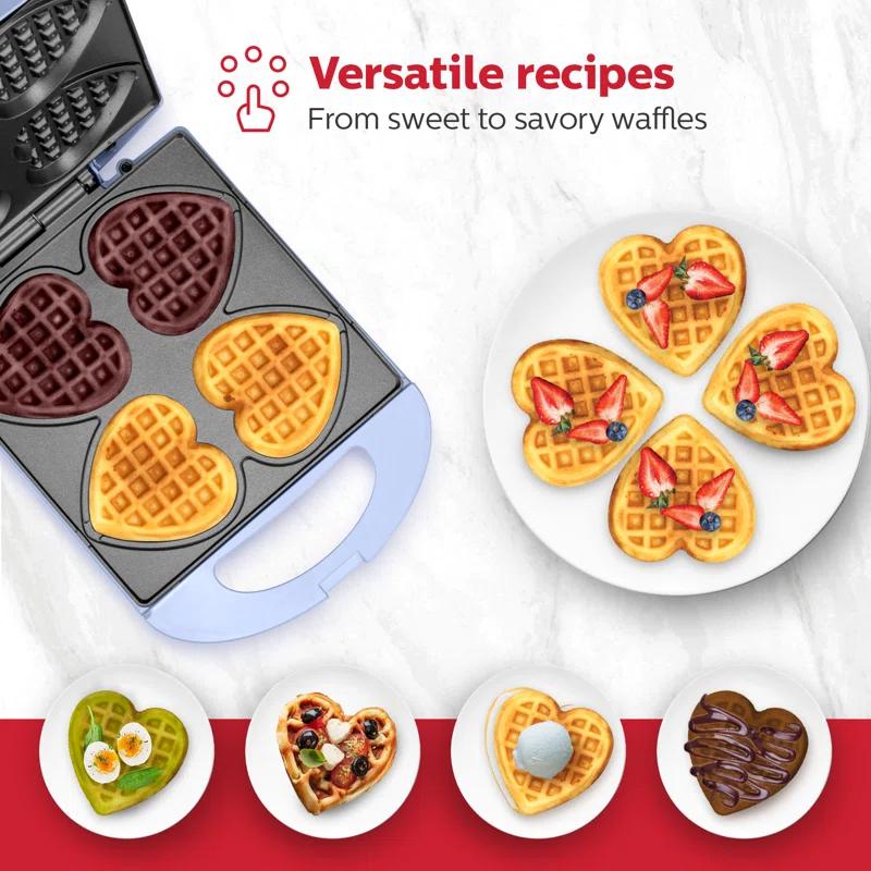 Holstein Housewares Holstein Housewares 4 Section Heart Shaped Waffle Maker