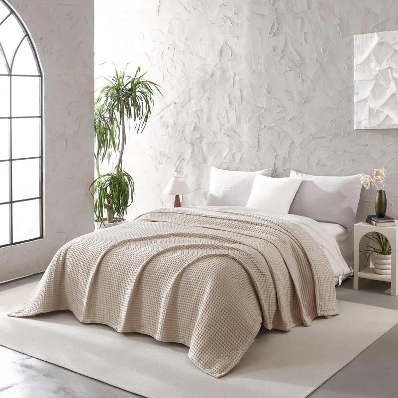 MeadowPark Fluffy Waffle Weave Polyester Chenille Bed Blanket