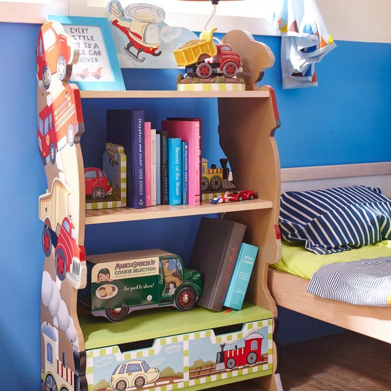 Teamson Kids Teamson Kids Transportation 3-Tier Bookshelf & Storage Drawer