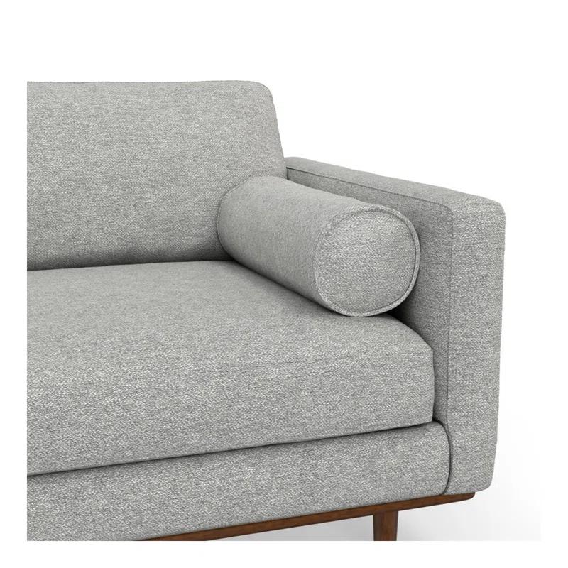 Simpli Home Morrison Large Left Sectional Sofa,Mid-Century Modern Couch with Chaise Lounge and Eco-Friendly Woven-Blend Fabric