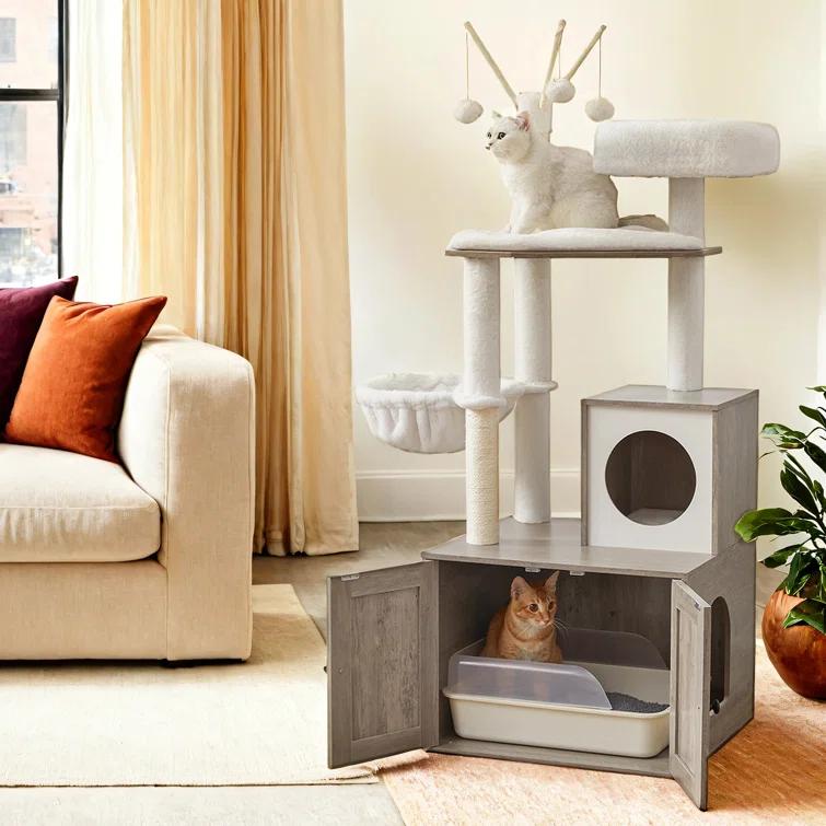 Archie & Oscar™ 55.1" Cat Tree with Litter Box Enclosure