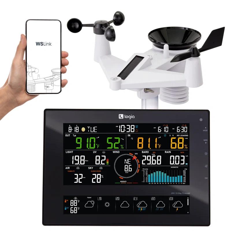 Logia 6'' Solar Powered Wireless Outdoor Weather Station
