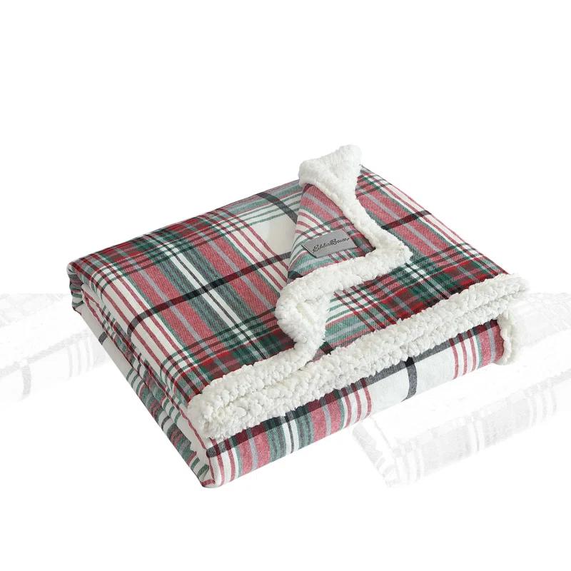 Eddie Bauer Eddie Bauer Printed Flannel/Sherpa Throw Blankets