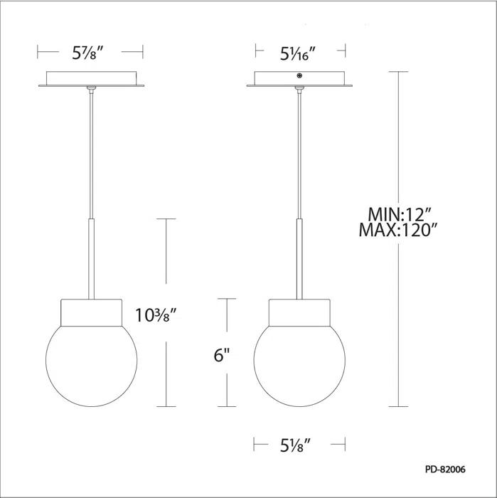 Double BubbleSingle Globe Dimmable LED Pendant