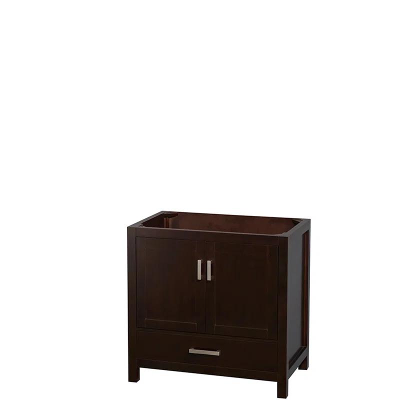 Wyndham Collection Sheffield 36" Freestanding Single Bathroom Vanity with Marble Top