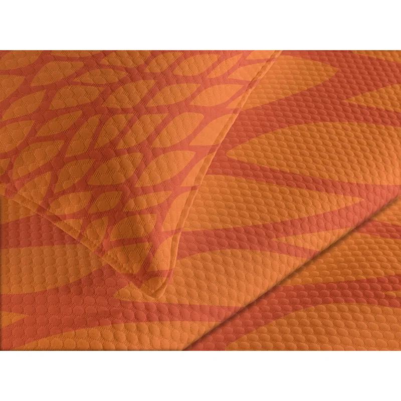 Ambesonne Ambesonne Burnt Orange Bedspread Set Nature Growth Leaves Orange Burnt Orange