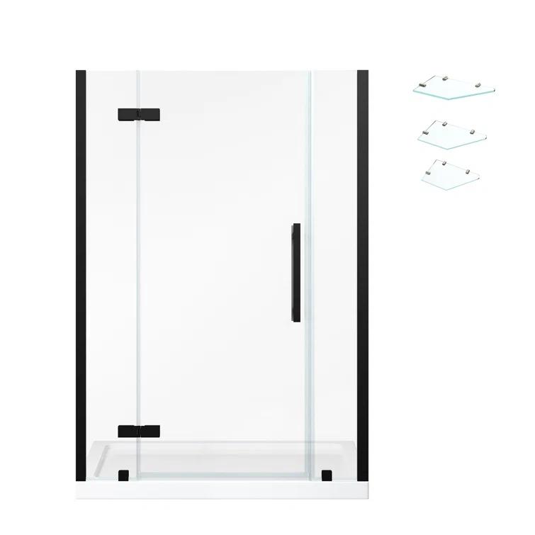 Ove Decors Endless Tampa 47" W x 72" H Alcove Frameless Shower Kit, Door, 2 Panel, Base, Shelves TA1330421
