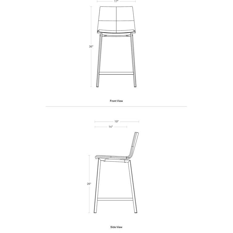 Between Us Upholstered Counter Stool with Metal Frame