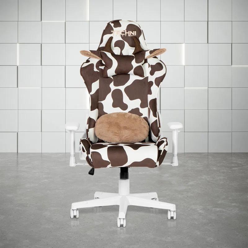 Inbox Zero Inbox Zero TS85 Brown COW Series Gaming Chair