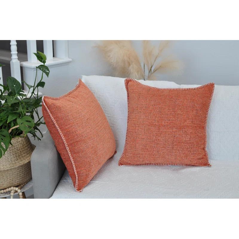 Oveesha Soft Textured Chenille Pillow Covers Set of 2 Cozy Cushion Covers