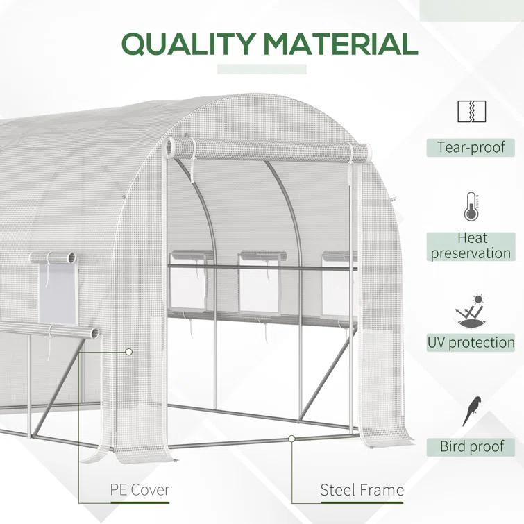 Outsunny 116' W x 78' D Hobby Greenhouse