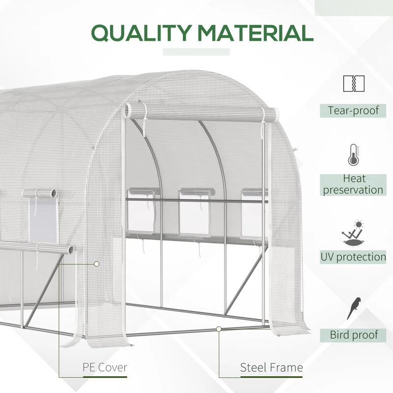 Outsunny 116' W x 78' D Hobby Greenhouse