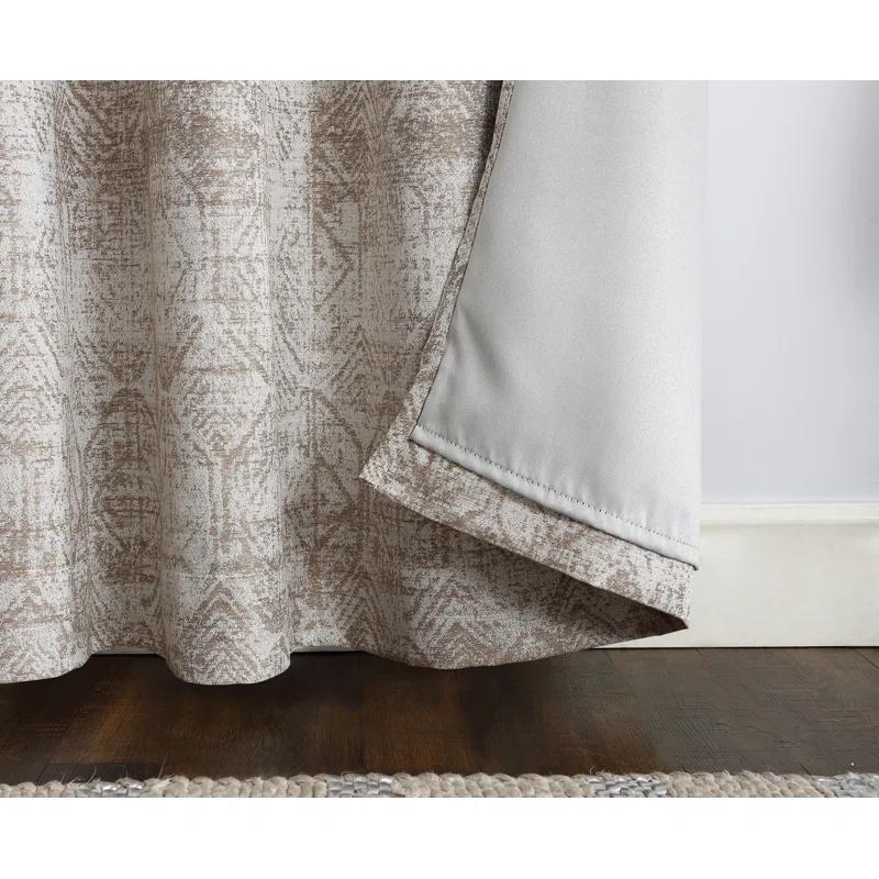 Sun Zero Distressed Global Blackout Lined Grommet Curtain Panel