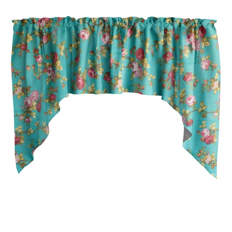 lovemyfabric Floral Cotton Blend Swag 58'' W Window Valance