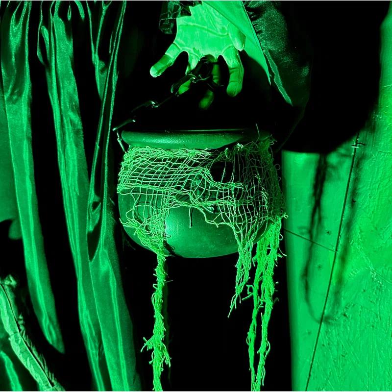 Haunted Hill Farm Lifesize Witch Prop with Lights and Sound, Indoor/Covered Outdoor Halloween Decoration