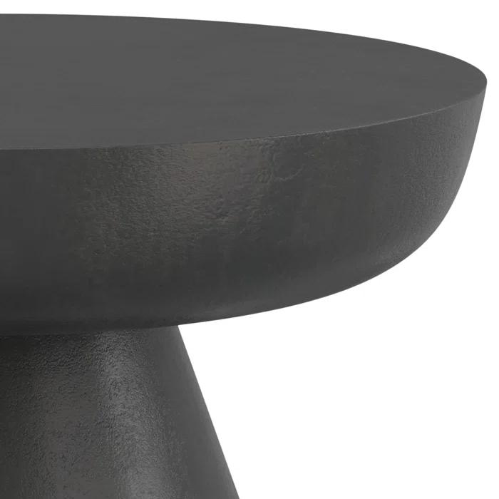 Simpli Home Alexa 30"W Cast Aluminum Mid-Century Modern Round Coffee Table with Pedestal Base, Fully Assembled