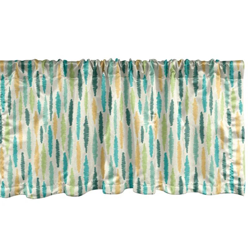 Ambesonne Ambesonne Grey and Yellow Valance Pack of 2 Tree and Birds