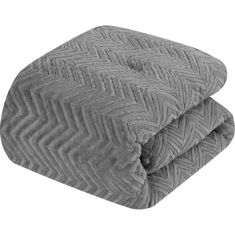 Nanshing America, Inc Harvard Gray Microfiber 3 Piece Comforter Set