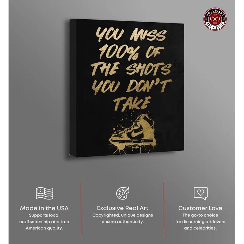 Notori Art The Shots You Take Gold Man Cave Artwork by Notoriart | Wayfair