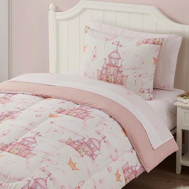 Sweet Home Collection Kids Fairytale Princess Printed Bed in a Bag Comforter & Sheet Set