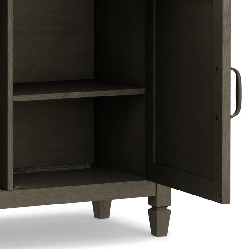 Simpli Home Connaught 40"W Solid Wood 2-Shelf Entryway Storage Cabinet with 2 Storage Drawers