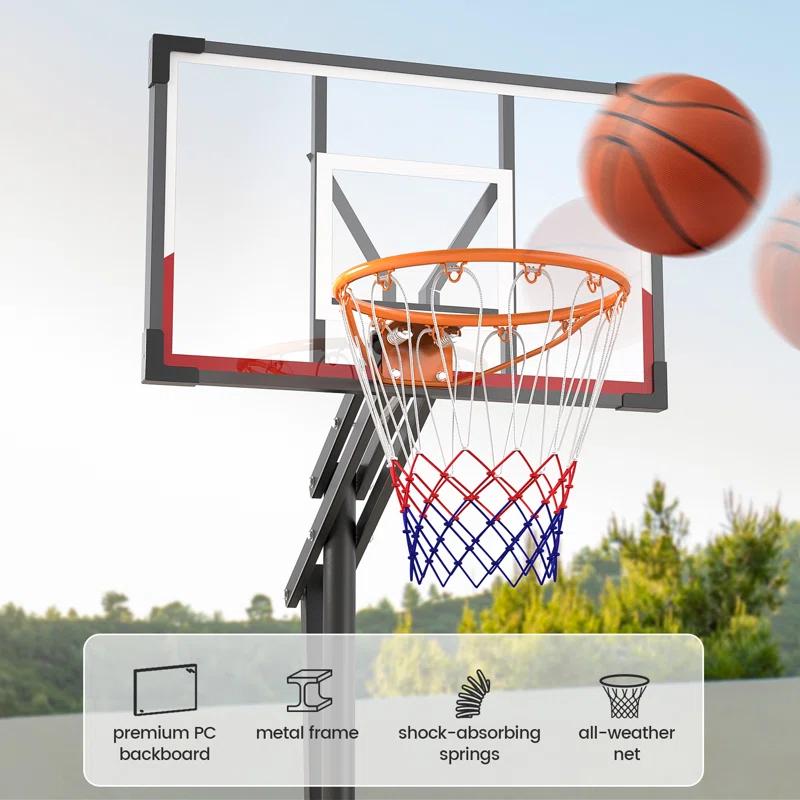 Dayago Adjustable Heights  33" W Portable Basketball Hoop
